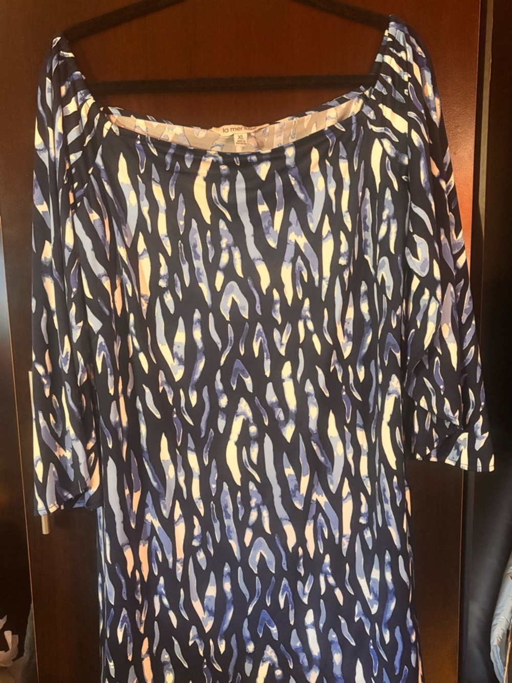 La Mer Navy & White Abstract Print Women's
